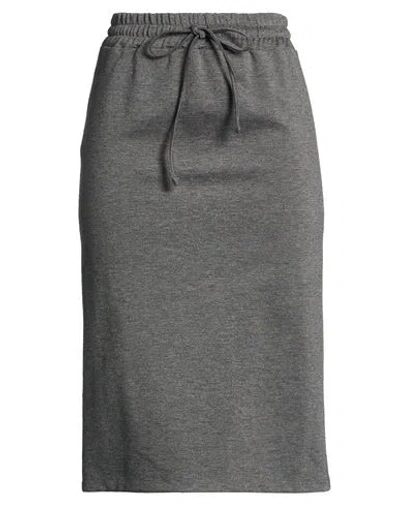 Vicolo Woman Midi Skirt Charcoal Size S Viscose, Polyamide, Elastane In Gray