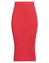 Vicolo Woman Midi Skirt Coral Size Onesize Cotton, Acrylic In Red