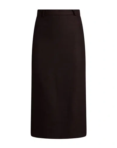 Vicolo Woman Midi Skirt Dark Brown Size Xs Viscose, Polyester
