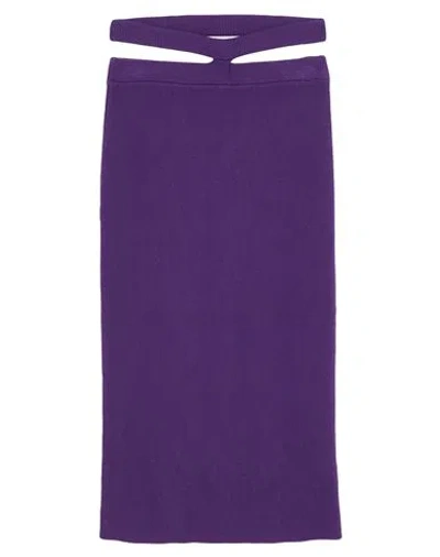 Vicolo Woman Midi Skirt Dark Purple Size Onesize Viscose, Polyester