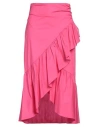 Shop Vicolo Woman Midi Skirt Fuchsia Size M Cotton In Pink
