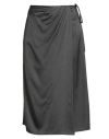 Vicolo Woman Midi Skirt Grey Size M Viscose In Gray