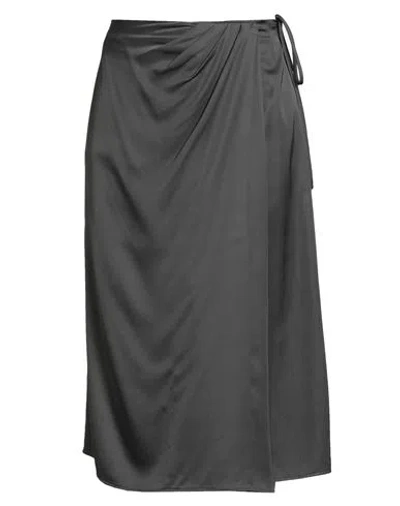 Vicolo Woman Midi Skirt Grey Size M Viscose In Gray