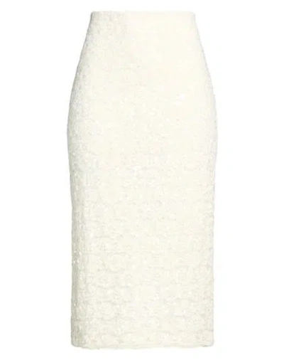 Vicolo Woman Midi Skirt Ivory Size L Polyester, Nylon, Elastane In White