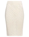 Vicolo Woman Midi Skirt Ivory Size Onesize Cotton, Acrylic In White