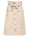 Vicolo Woman Midi Skirt Khaki Size L Cotton, Elastane In Beige