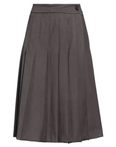 Vicolo Woman Midi Skirt Lead Size S Polyester, Viscose, Elastane In Grey