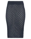 Vicolo Woman Midi Skirt Navy Size Onesize Cotton, Acrylic In Navy Blue