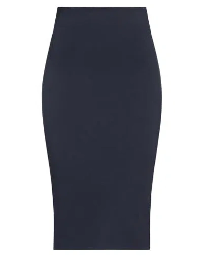 Vicolo Woman Midi Skirt Navy Blue Size S Viscose, Polyamide, Elastane