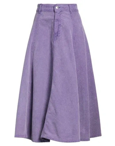 Vicolo Woman Midi Skirt Purple Size M Cotton