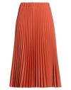Vicolo Woman Midi Skirt Rust Size Onesize Polyester, Elastane In Brown