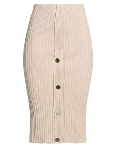 Vicolo Woman Midi Skirt Sand Size Onesize Viscose, Polyamide, Wool, Cashmere In Neutral