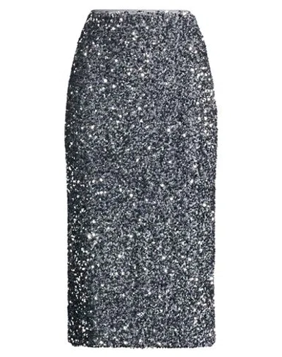 Vicolo Woman Midi Skirt Silver Size Xs Polyester, Elastane