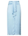 Vicolo Woman Midi Skirt Sky Blue Size S Viscose In Blue