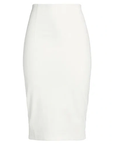 Vicolo Woman Midi Skirt White Size M Viscose, Polyamide, Elastane In Multi