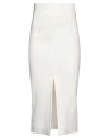 VICOLO VICOLO WOMAN MIDI SKIRT WHITE SIZE XS VISCOSE, NYLON, ELASTANE