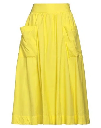 Vicolo Woman Midi Skirt Yellow Size M Polyester