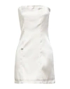 Vicolo Woman Mini Dress Beige Size L Polyester In Gray