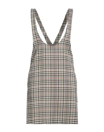 Vicolo Woman Mini Dress Beige Size M Polyester, Viscose, Elastane In Gray