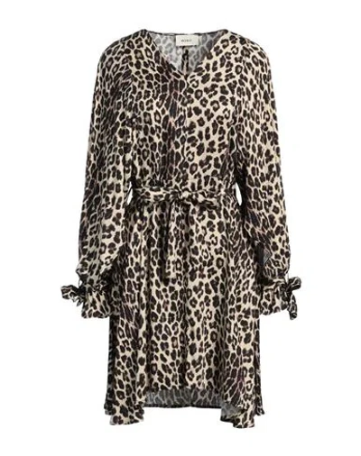 Vicolo Woman Mini Dress Beige Size M Viscose In Sand