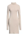 Vicolo Woman Mini Dress Beige Size Onesize Viscose, Polyamide, Wool, Cashmere In Beige
