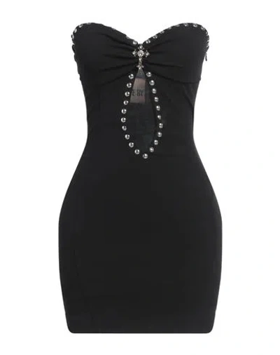 Vicolo Woman Mini Dress Black Size 8 Polyester, Elastane
