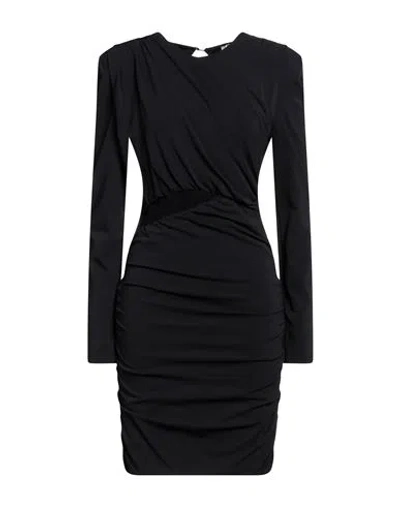 Vicolo Woman Mini Dress Black Size L Polyamide, Elastane
