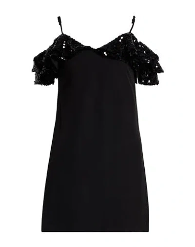 Vicolo Woman Mini Dress Black Size L Polyester, Elastane