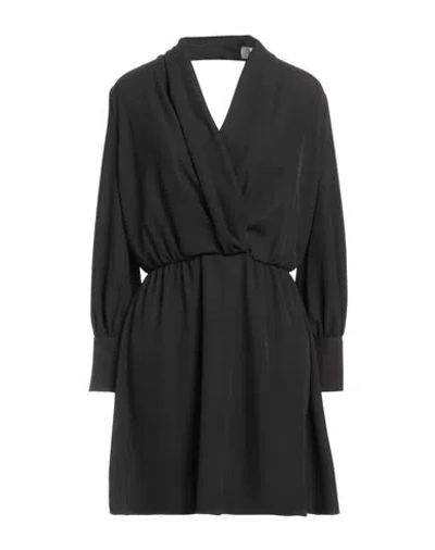 Vicolo Woman Mini Dress Black Size L Polyester, Elastane