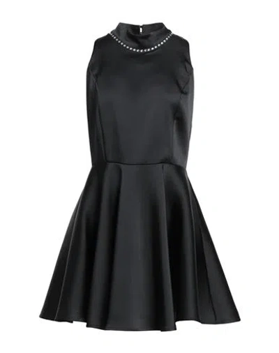 Vicolo Woman Mini Dress Black Size M Polyester, Elastane