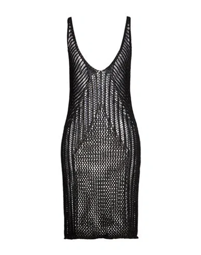 Vicolo Woman Mini Dress Black Size Onesize Viscose, Lurex