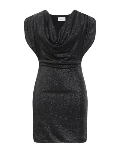 Vicolo Woman Mini Dress Black Size S Polyamide, Metal