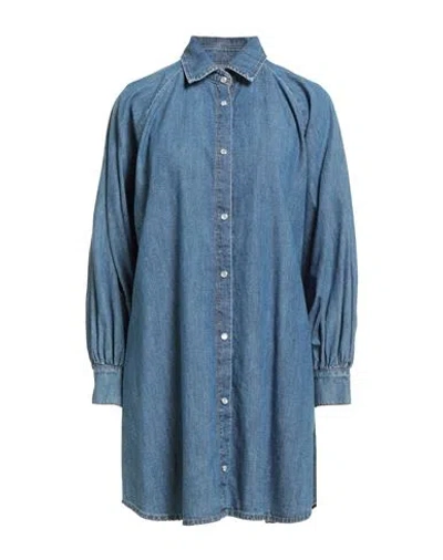 Vicolo Woman Mini Dress Blue Size Onesize Cotton
