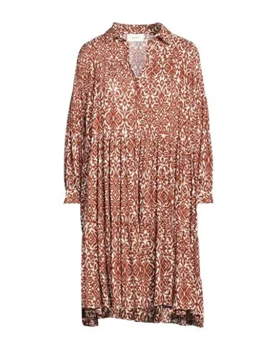 Vicolo Woman Short Dress Brown Size Onesize Viscose