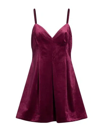 Vicolo Woman Mini Dress Burgundy Size L Acetate, Viscose In Purple