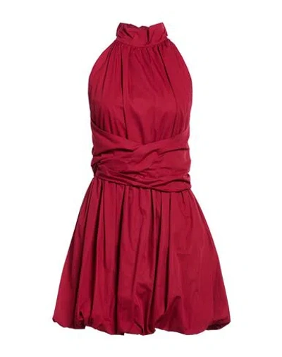 Vicolo Woman Mini Dress Burgundy Size M Cotton In Multi