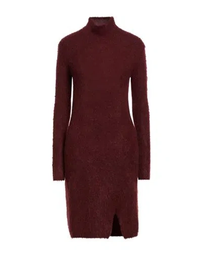 Vicolo Woman Mini Dress Burgundy Size Onesize Alpaca Wool, Polyamide, Virgin Wool, Elastane