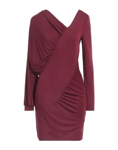 Vicolo Woman Mini Dress Burgundy Size Onesize Polyester, Elastane