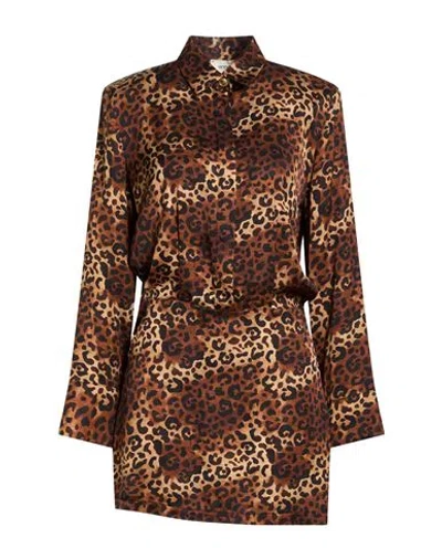 Vicolo Woman Mini Dress Chocolate Brown Size S Viscose
