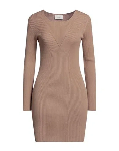 Vicolo Woman Mini Dress Light Brown Size Onesize Viscose, Polyester In Beige