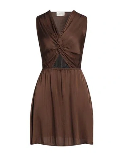 Vicolo Woman Short Dress Cocoa Size Onesize Viscose In Brown
