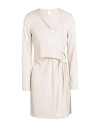 Vicolo Woman Mini Dress Cream Size L Polyester, Elastane In White