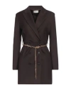Vicolo Woman Mini Dress Dark Brown Size L Polyester, Viscose, Elastane In Brown