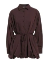 Vicolo Woman Mini Dress Dark Brown Size M Polyester, Viscose, Elastane In Brown