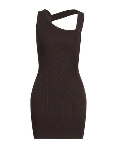 Vicolo Woman Mini Dress Dark Brown Size Onesize Viscose, Polyester