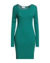 Vicolo Woman Mini Dress Emerald Green Size Onesize Viscose, Polyester In Green