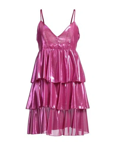 Vicolo Woman Mini Dress Fuchsia Size M Polyester In Pink