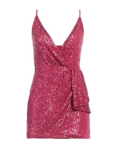 Vicolo Woman Mini Dress Fuchsia Size S Polyester, Elastane In Pink