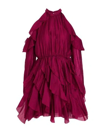 Vicolo Woman Mini Dress Garnet Size M Lyocell, Polyester In Red