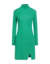 Vicolo Woman Mini Dress Green Size Onesize Alpaca Wool, Polyamide, Virgin Wool, Elastane